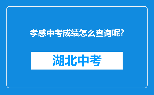 孝感中考成绩怎么查询呢？