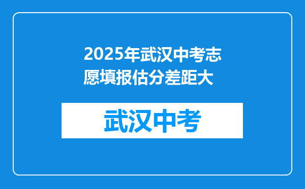 2026年武汉中考志愿填报估分差距大