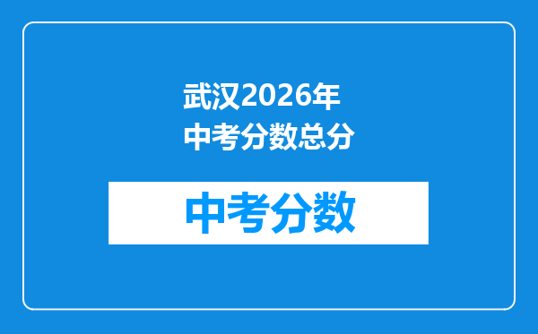 武汉2026年中考分数总分